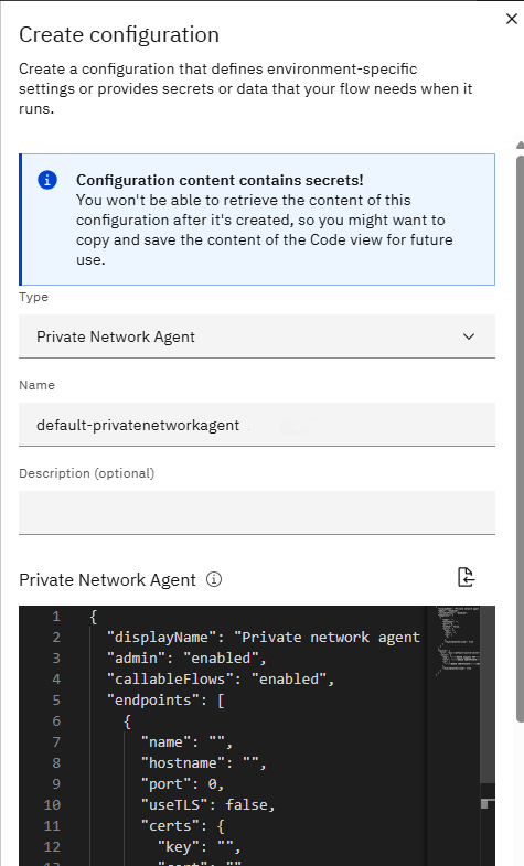 Create configuration